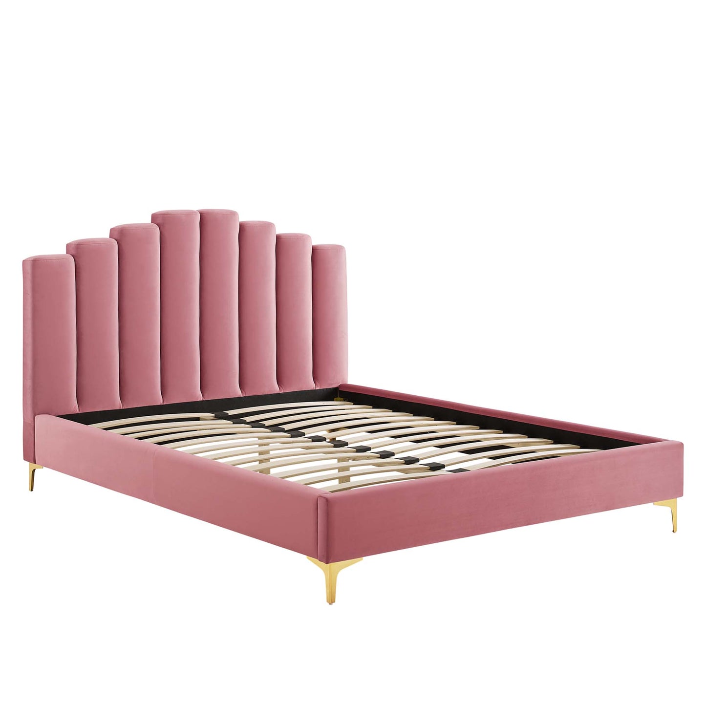 Modway Outlet Olivia Performance Velvet Queen Platform Bed by Modway  Bedroom Furniture Dusty Rose - MOD-6280-DUS
