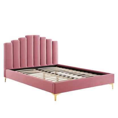 Modway Outlet Olivia Performance Velvet Queen Platform Bed by Modway  Bedroom Furniture Dusty Rose - MOD-6280-DUS