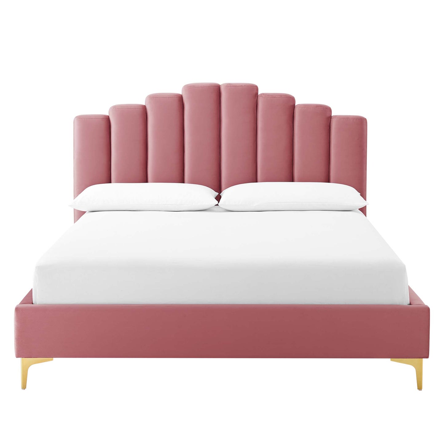 Modway Outlet Olivia Performance Velvet Queen Platform Bed by Modway  Bedroom Furniture Dusty Rose - MOD-6280-DUS