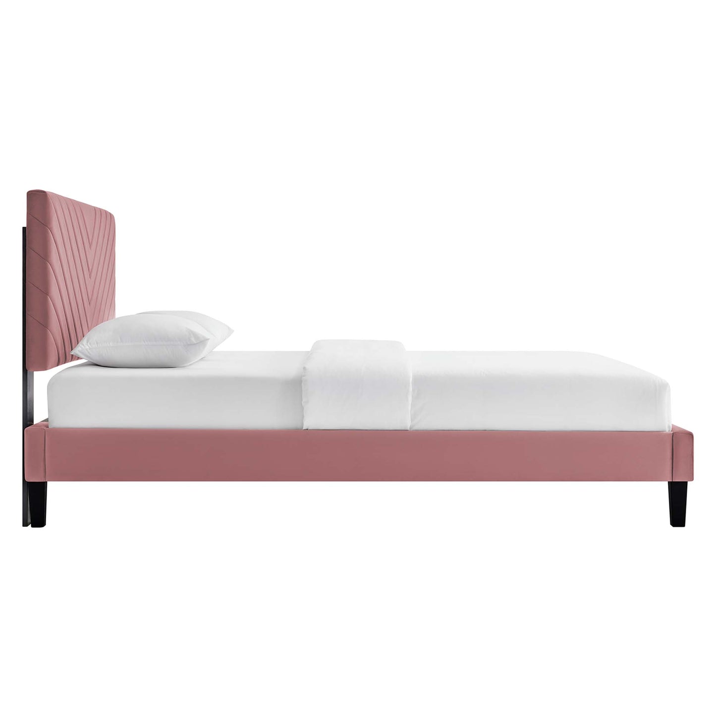 Modway - Roxanne Performance Velvet Queen Platform Bed by Modway  Bedroom Beds Red - MOD-6285-DUS