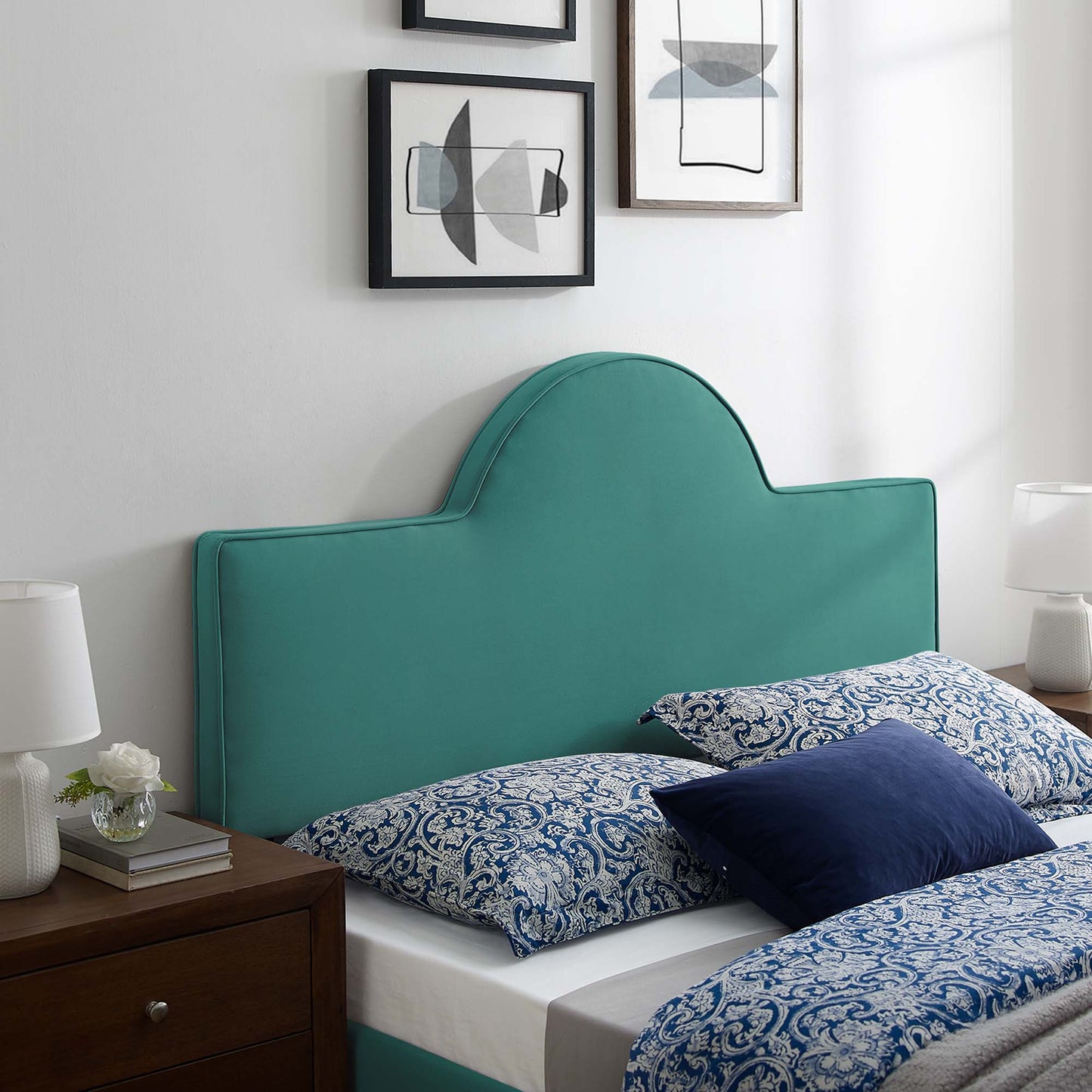 Modway Outlet Dawn Performance Velvet Twin Headboard by Modway  Bedroom Furniture Teal - MOD-6302-TEA