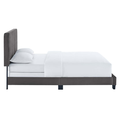 Modway Outlet Celine Channel Tufted Performance Velvet King Bed by Modway  Bedroom Furniture Gray - MOD-6329-GRY