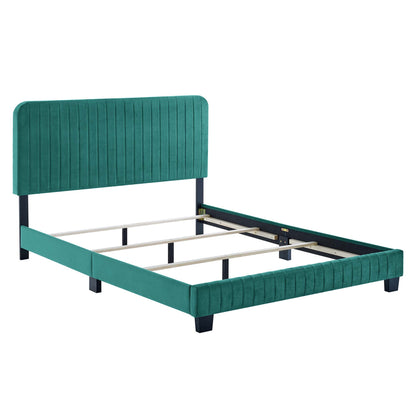 Modway Outlet Celine Channel Tufted Performance Velvet King Bed by Modway  Bedroom Furniture Teal - MOD-6329-TEA