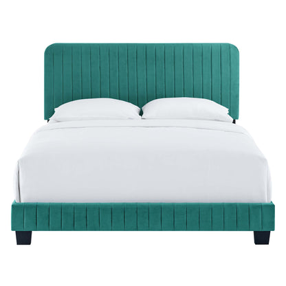 Modway Outlet Celine Channel Tufted Performance Velvet King Bed by Modway  Bedroom Furniture Teal - MOD-6329-TEA