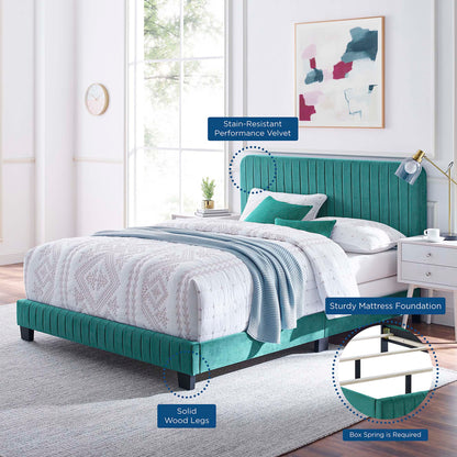 Modway Outlet Celine Channel Tufted Performance Velvet King Bed by Modway  Bedroom Furniture Teal - MOD-6329-TEA