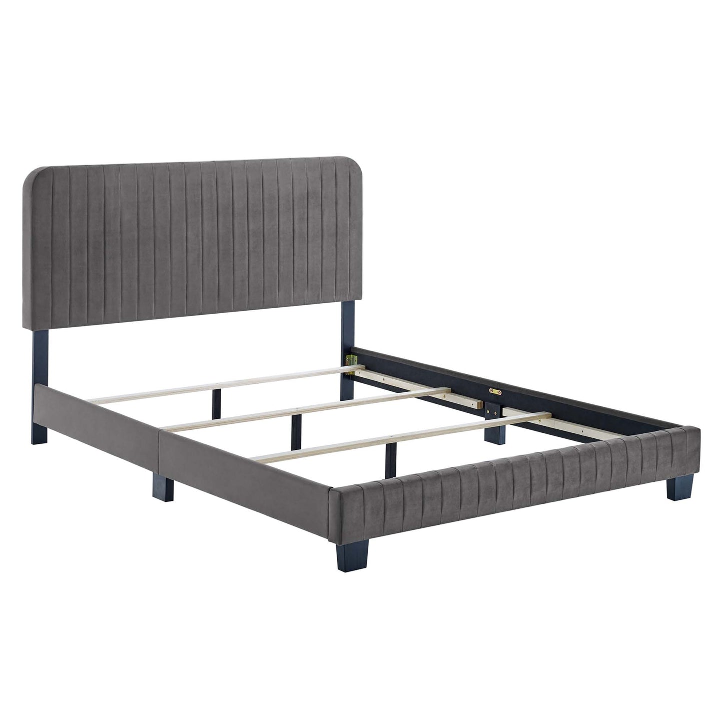 Modway Outlet Celine Channel Tufted Performance Velvet Queen Bed by Modway  Bedroom Furniture Gray - MOD-6330-GRY