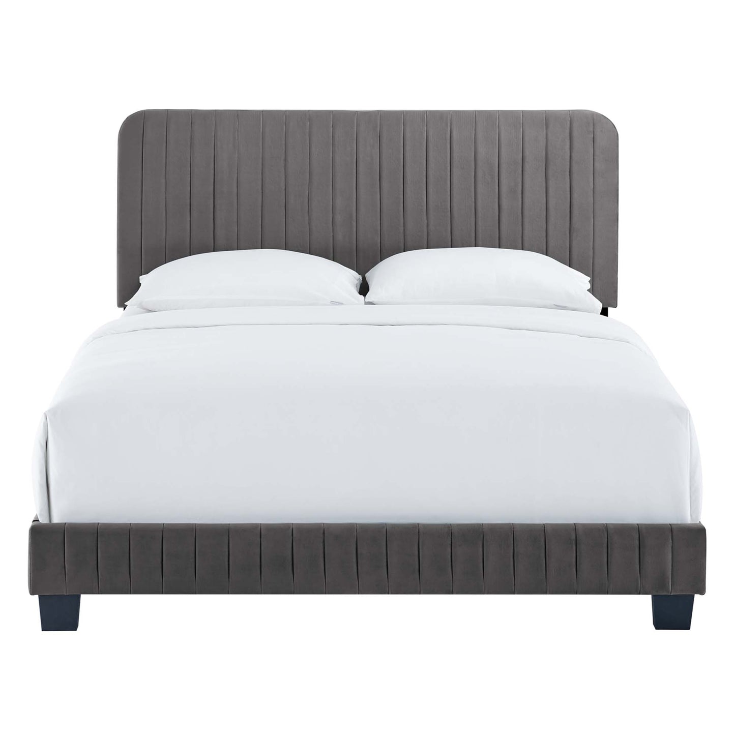 Modway Outlet Celine Channel Tufted Performance Velvet Queen Bed by Modway  Bedroom Furniture Gray - MOD-6330-GRY