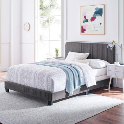 Modway Outlet Celine Channel Tufted Performance Velvet Queen Bed by Modway  Bedroom Furniture Gray - MOD-6330-GRY