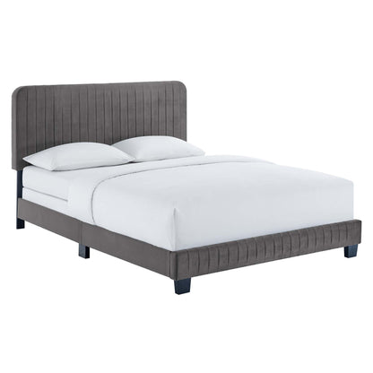 Modway Outlet Celine Channel Tufted Performance Velvet Full Bed by Modway  Bedroom Furniture Gray - MOD-6331-GRY