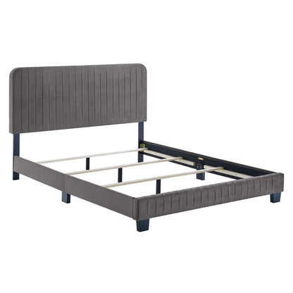 Modway Outlet Celine Channel Tufted Performance Velvet Full Bed by Modway  Bedroom Furniture Gray - MOD-6331-GRY