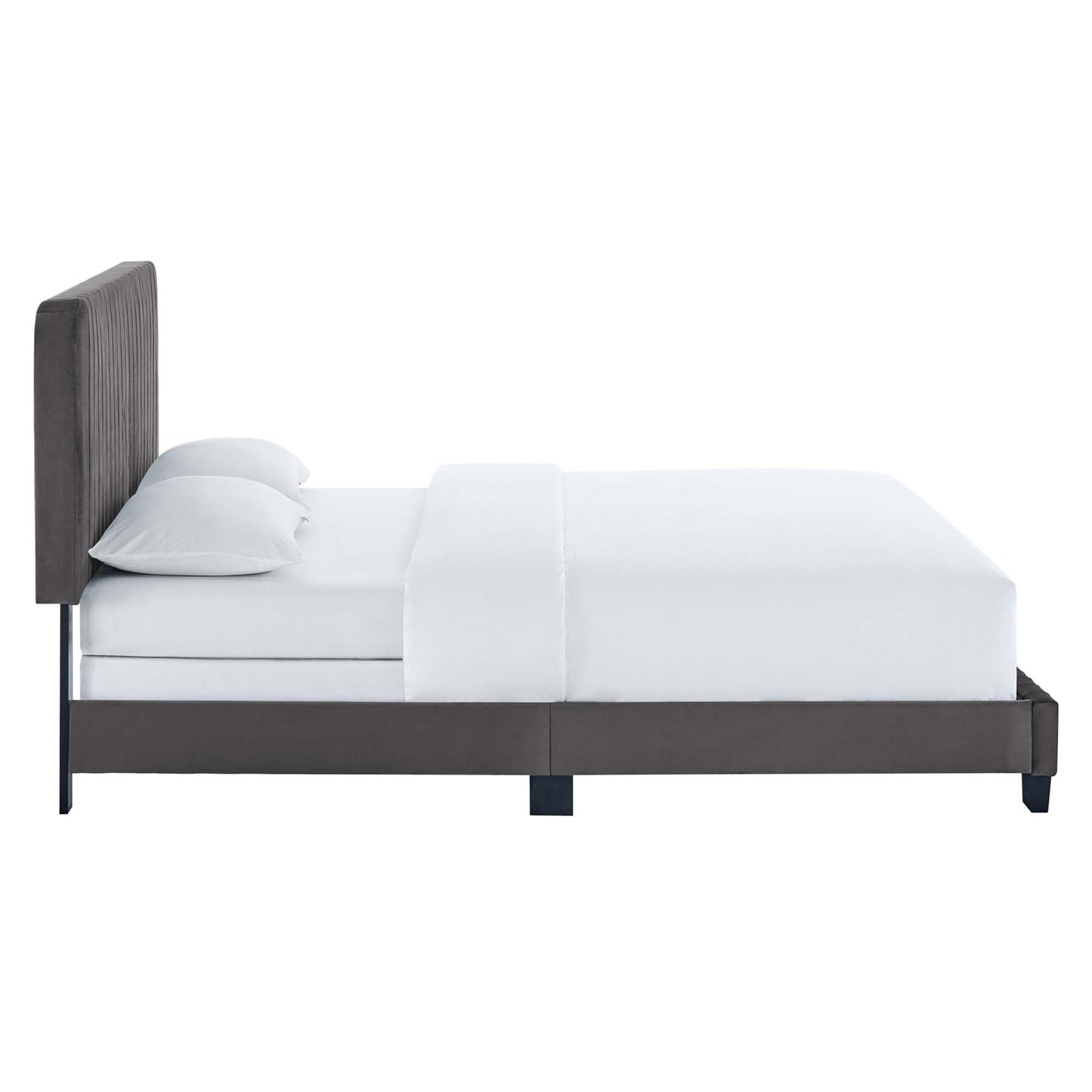 Modway Outlet Celine Channel Tufted Performance Velvet Full Bed by Modway  Bedroom Furniture Gray - MOD-6331-GRY