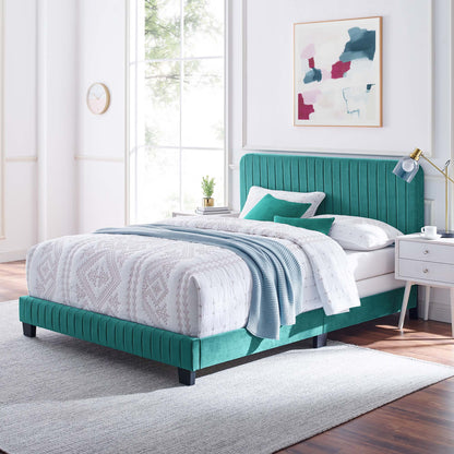 Modway Outlet Celine Channel Tufted Performance Velvet Full Bed by Modway  Bedroom Furniture Teal - MOD-6331-TEA