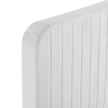Modway Outlet Celine Channel Tufted Performance Velvet Full Platform Bed by Modway  Bedroom Furniture White - MOD-6335-WHI