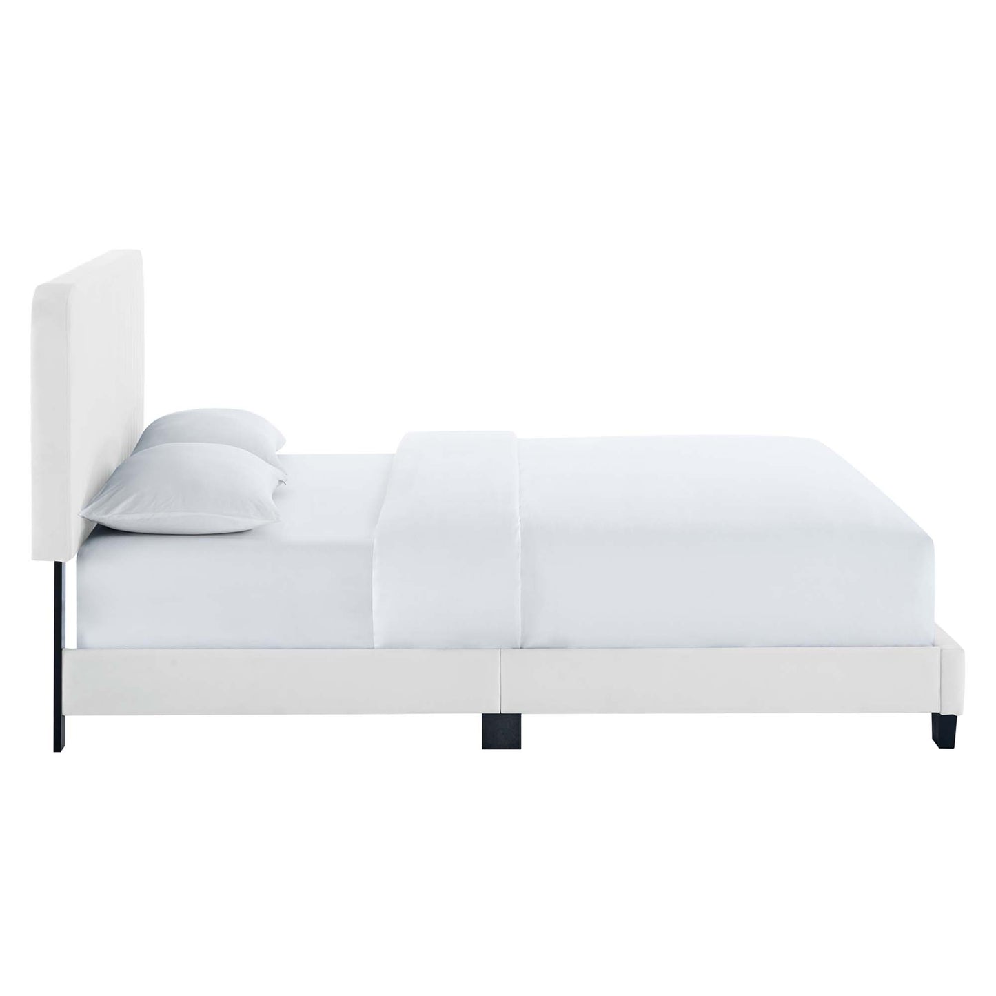Modway Outlet Celine Channel Tufted Performance Velvet Full Platform Bed by Modway  Bedroom Furniture White - MOD-6335-WHI