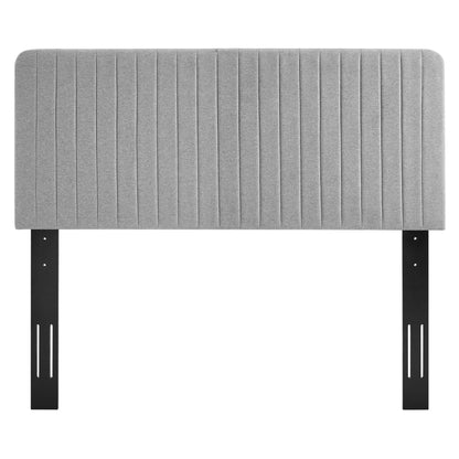 Modway Outlet Milenna Channel Tufted Upholstered Fabric Full/Queen Headboard by Modway  Bedroom Furniture Light Gray - MOD-6340-LGR