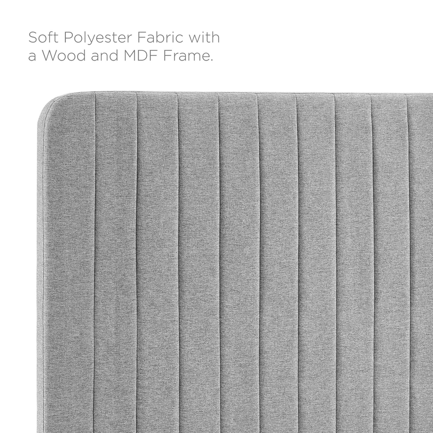 Modway Outlet Milenna Channel Tufted Upholstered Fabric Full/Queen Headboard by Modway  Bedroom Furniture Light Gray - MOD-6340-LGR