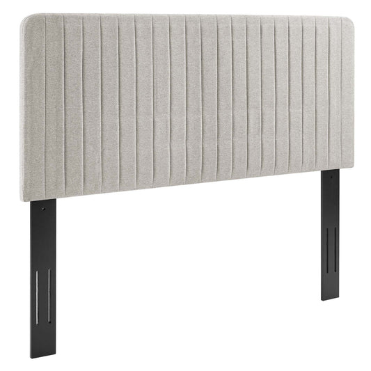 Modway - Milenna Channel Tufted Upholstered Fabric Full/Queen Headboard by Modway  Bedroom Headboards Oatmeal - MOD-6340-OAT