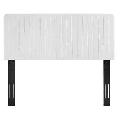 Modway - Milenna Channel Tufted Upholstered Fabric Full/Queen Headboard by Modway  Bedroom Headboards White - MOD-6340-WHI