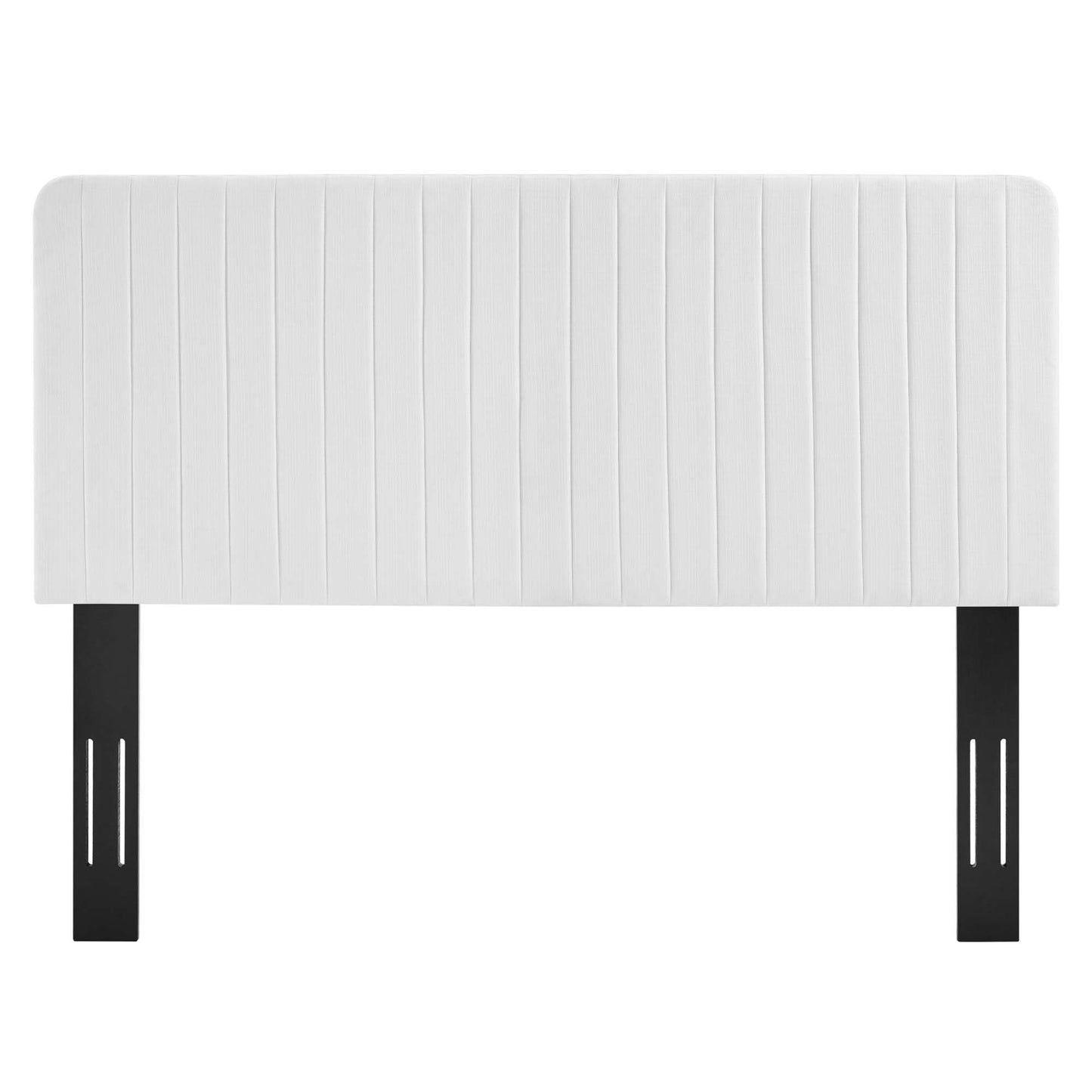 Modway - Milenna Channel Tufted Upholstered Fabric Full/Queen Headboard by Modway  Bedroom Headboards White - MOD-6340-WHI