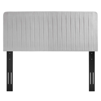 Modway Outlet Milenna Channel Tufted Performance Velvet King/California King Headboard by Modway  Bedroom Furniture Light Gray - MOD-6341-LGR