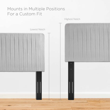 Modway Outlet Milenna Channel Tufted Performance Velvet King/California King Headboard by Modway  Bedroom Furniture Light Gray - MOD-6341-LGR