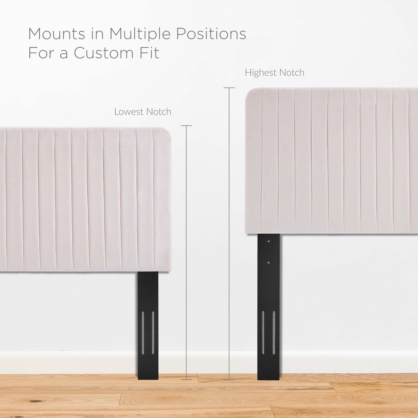 Modway Outlet Milenna Channel Tufted Performance Velvet King/California King Headboard by Modway  Bedroom Furniture Pink - MOD-6341-PNK