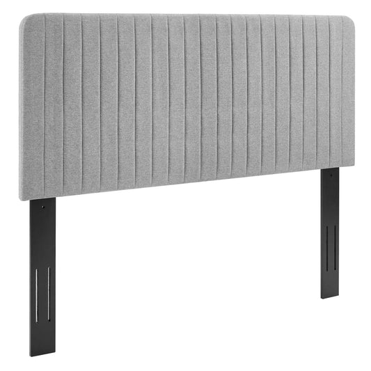 Modway - Milenna Channel Tufted Upholstered Fabric King/California King Headboard by Modway  Bedroom Headboards Gray - MOD-6342-LGR