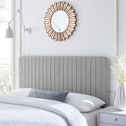 Modway - Milenna Channel Tufted Upholstered Fabric King/California King Headboard by Modway  Bedroom Headboards Gray - MOD-6342-LGR