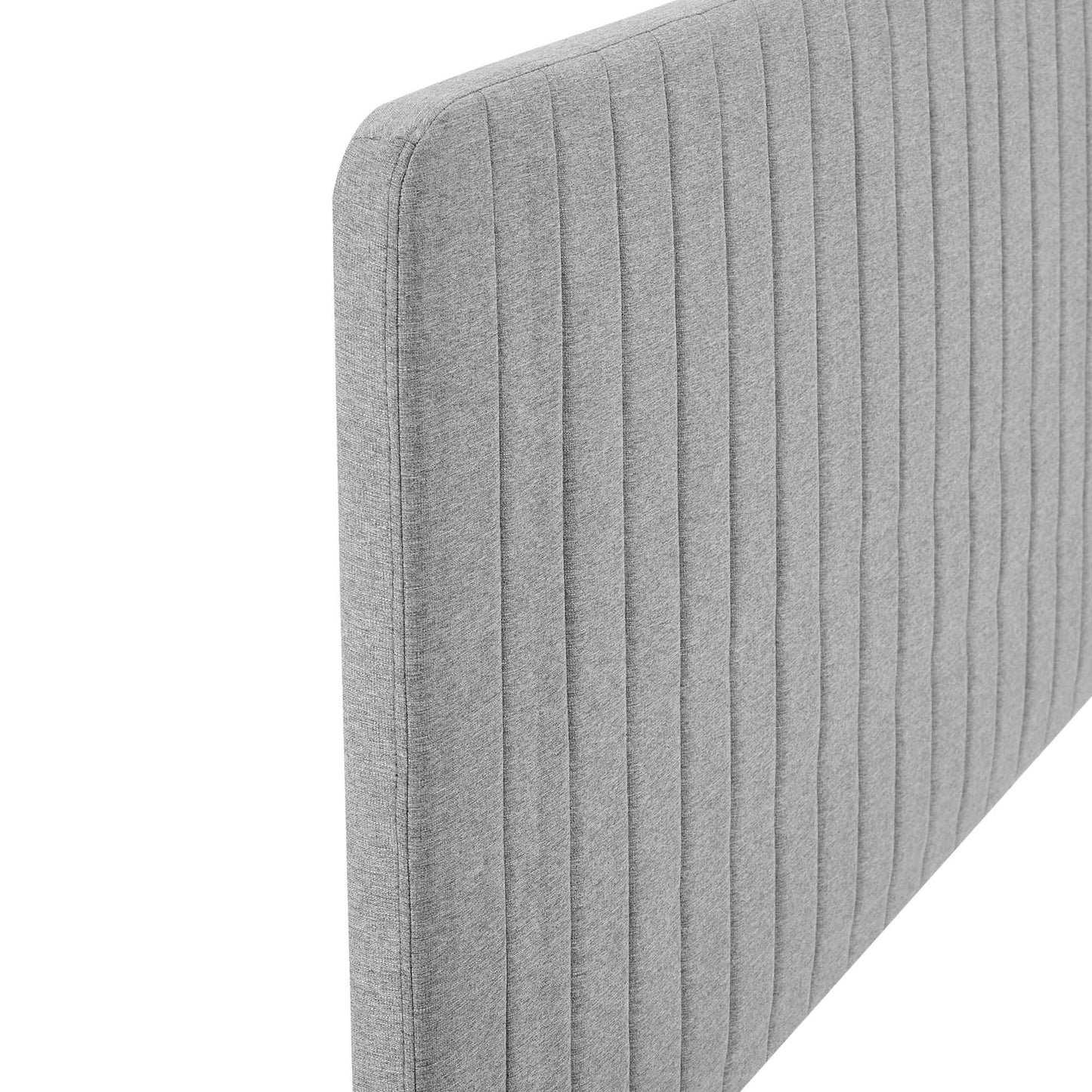 Modway - Milenna Channel Tufted Upholstered Fabric King/California King Headboard by Modway  Bedroom Headboards Gray - MOD-6342-LGR
