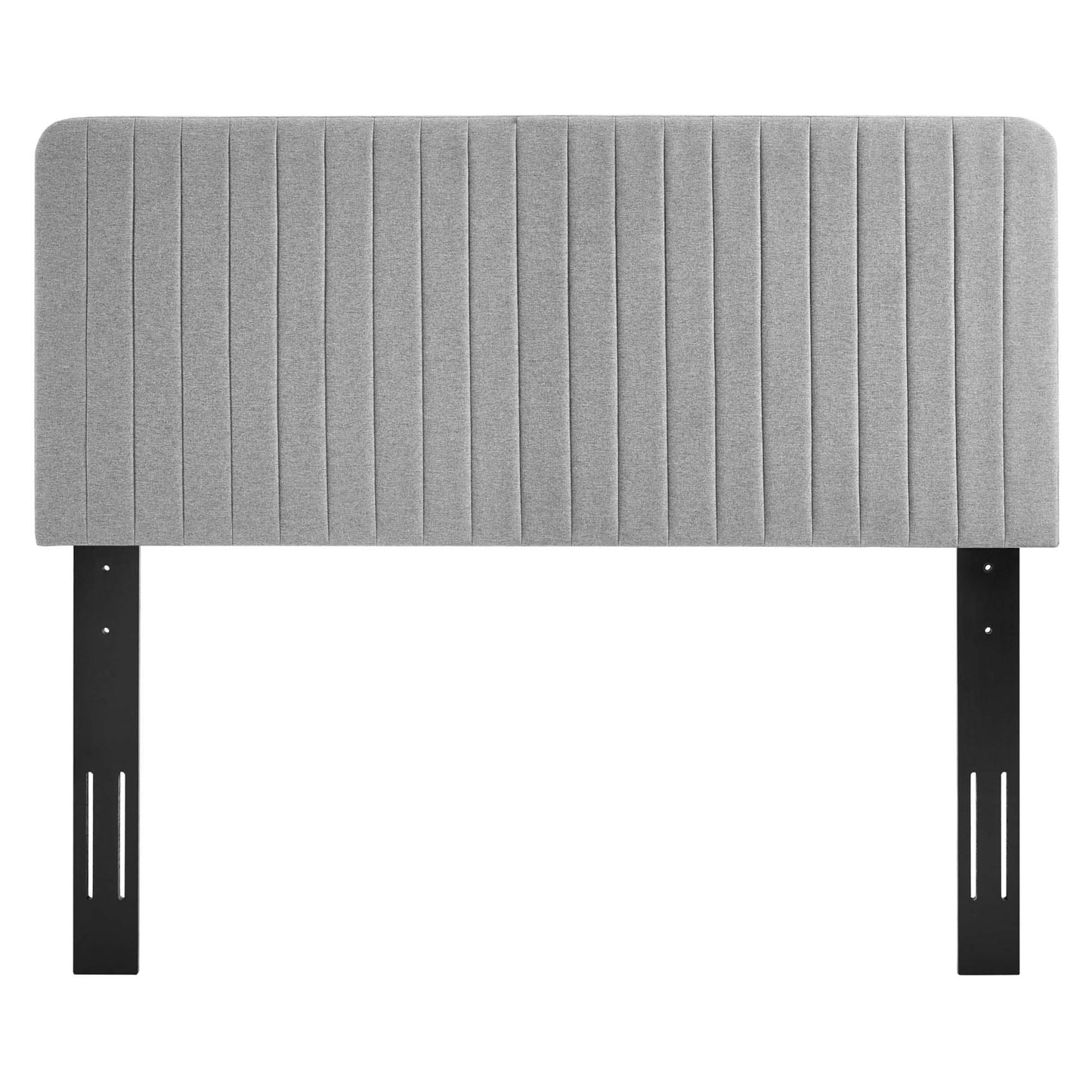 Modway - Milenna Channel Tufted Upholstered Fabric King/California King Headboard by Modway  Bedroom Headboards Gray - MOD-6342-LGR