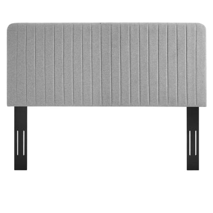Modway - Milenna Channel Tufted Upholstered Fabric King/California King Headboard by Modway  Bedroom Headboards Gray - MOD-6342-LGR