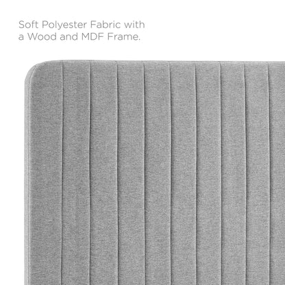 Modway - Milenna Channel Tufted Upholstered Fabric King/California King Headboard by Modway  Bedroom Headboards Gray - MOD-6342-LGR
