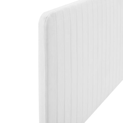 Modway - Milenna Channel Tufted Upholstered Fabric King/California King Headboard by Modway  Bedroom Headboards White - MOD-6342-WHI