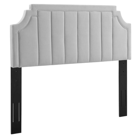 Modway - Alyona Channel Tufted Performance Velvet Twin Headboard by Modway  Bedroom Headboards Gray - MOD-6346-LGR