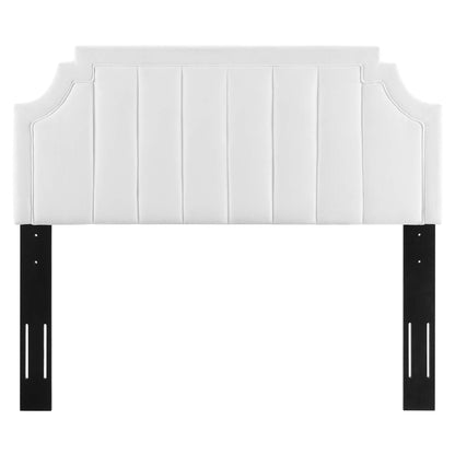 Modway - Alyona Channel Tufted Performance Velvet King/California King Headboard by Modway  Bedroom Headboards White - MOD-6348-WHI