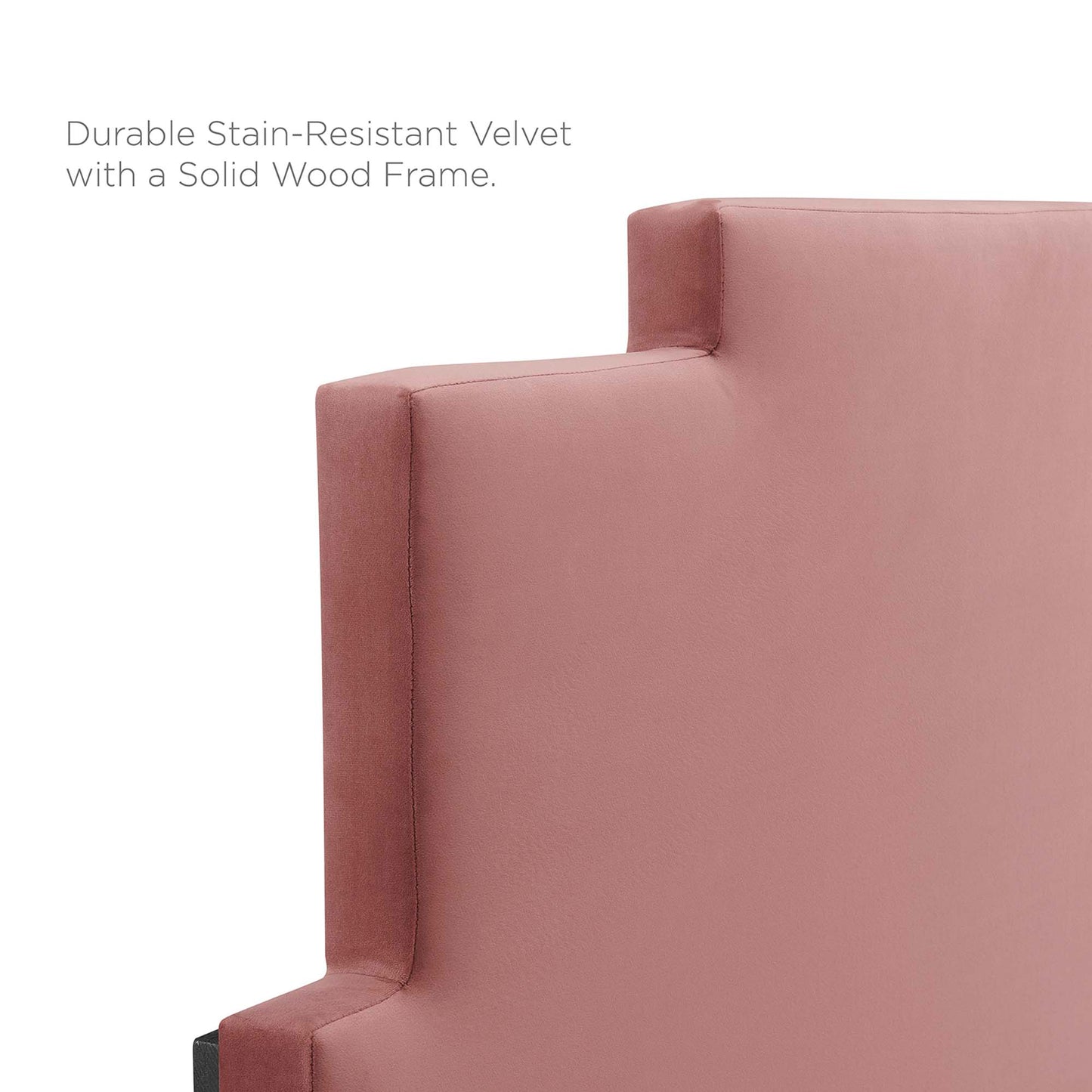 Modway Outlet Kasia Performance Velvet Twin Headboard by Modway  Bedroom Furniture Dusty Rose - MOD-6355-DUS