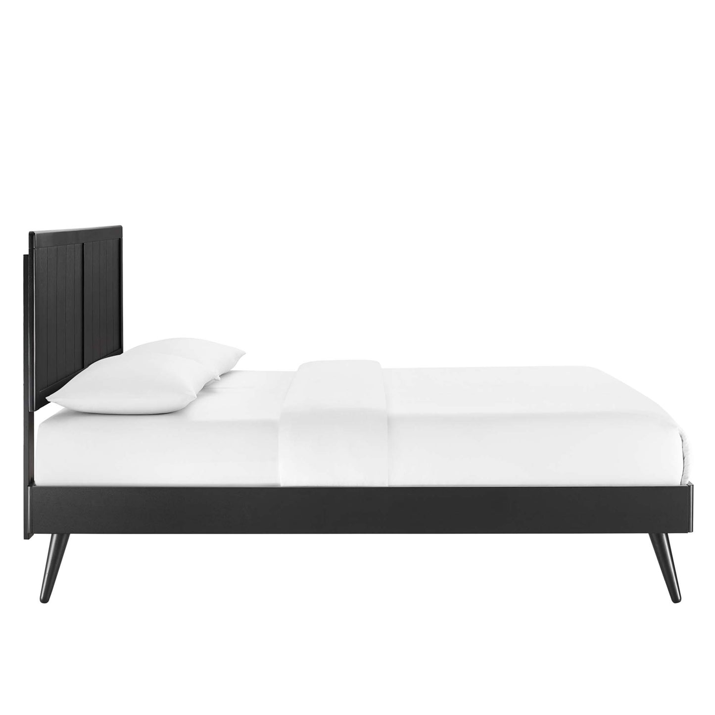 Modway - Alana Wood Queen Platform Bed With Splayed Legs by Modway  Bedroom Beds Black - MOD-6379-BLK
