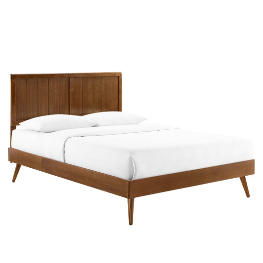 Modway - Alana Wood Queen Platform Bed With Splayed Legs by Modway  Bedroom Beds Brown - MOD-6379-WAL
