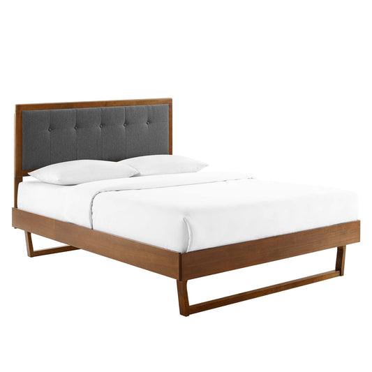 Modway - Willow Wood Queen Platform Bed With Angular Frame by Modway  Bedroom Beds Brown - MOD-6384-WAL-CHA