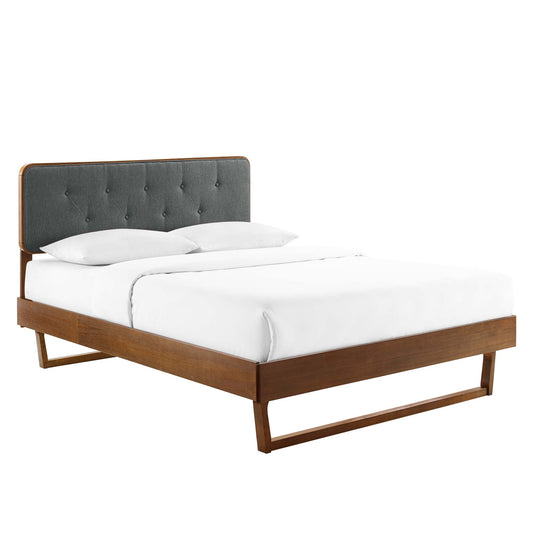 Modway - Bridgette Wood Queen Platform Bed With Angular Frame by Modway  Bedroom Beds Brown - MOD-6387-WAL-CHA