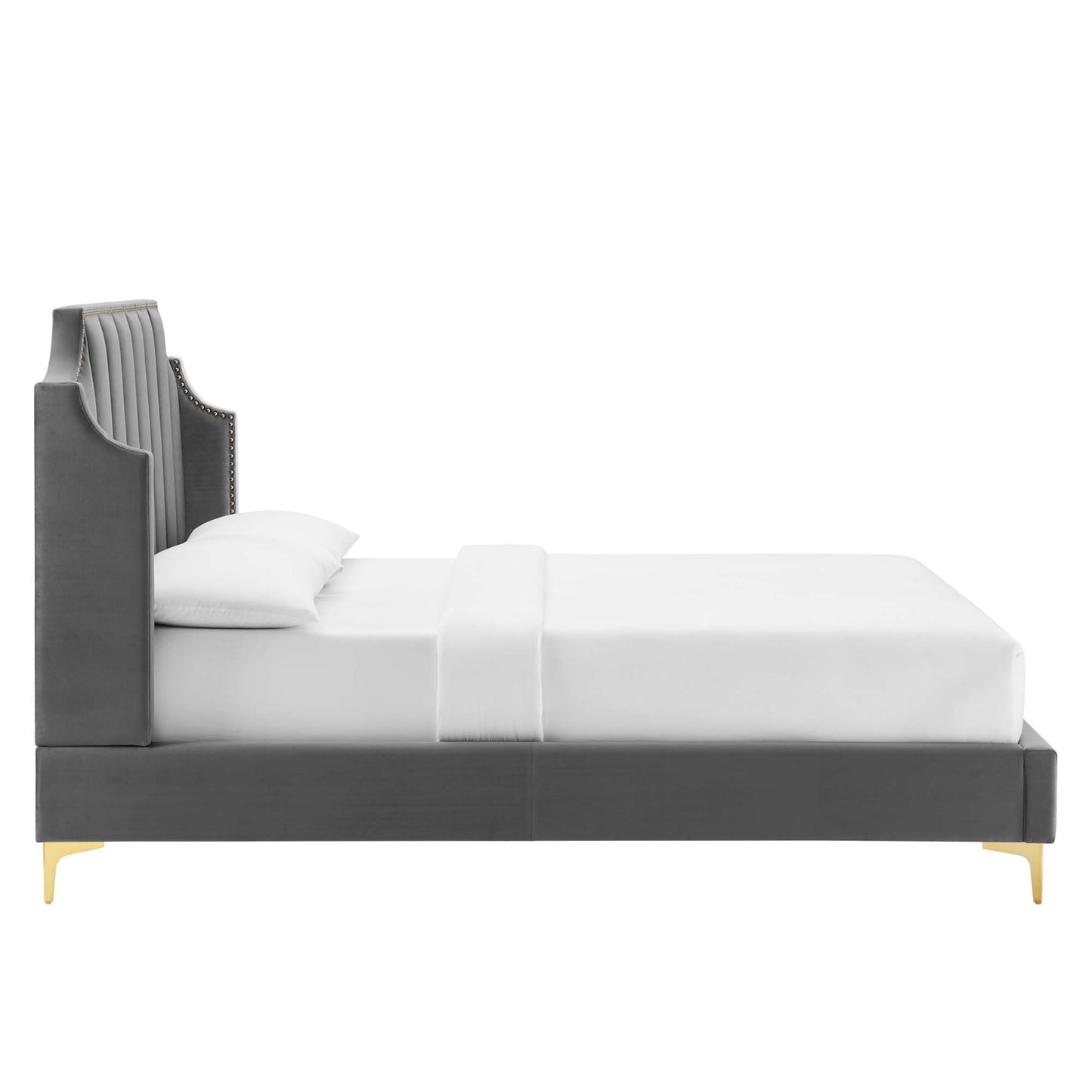 Modway Outlet Daniella Performance Velvet Queen Platform Bed by Modway  Bedroom Furniture Gray - MOD-6412-GRY