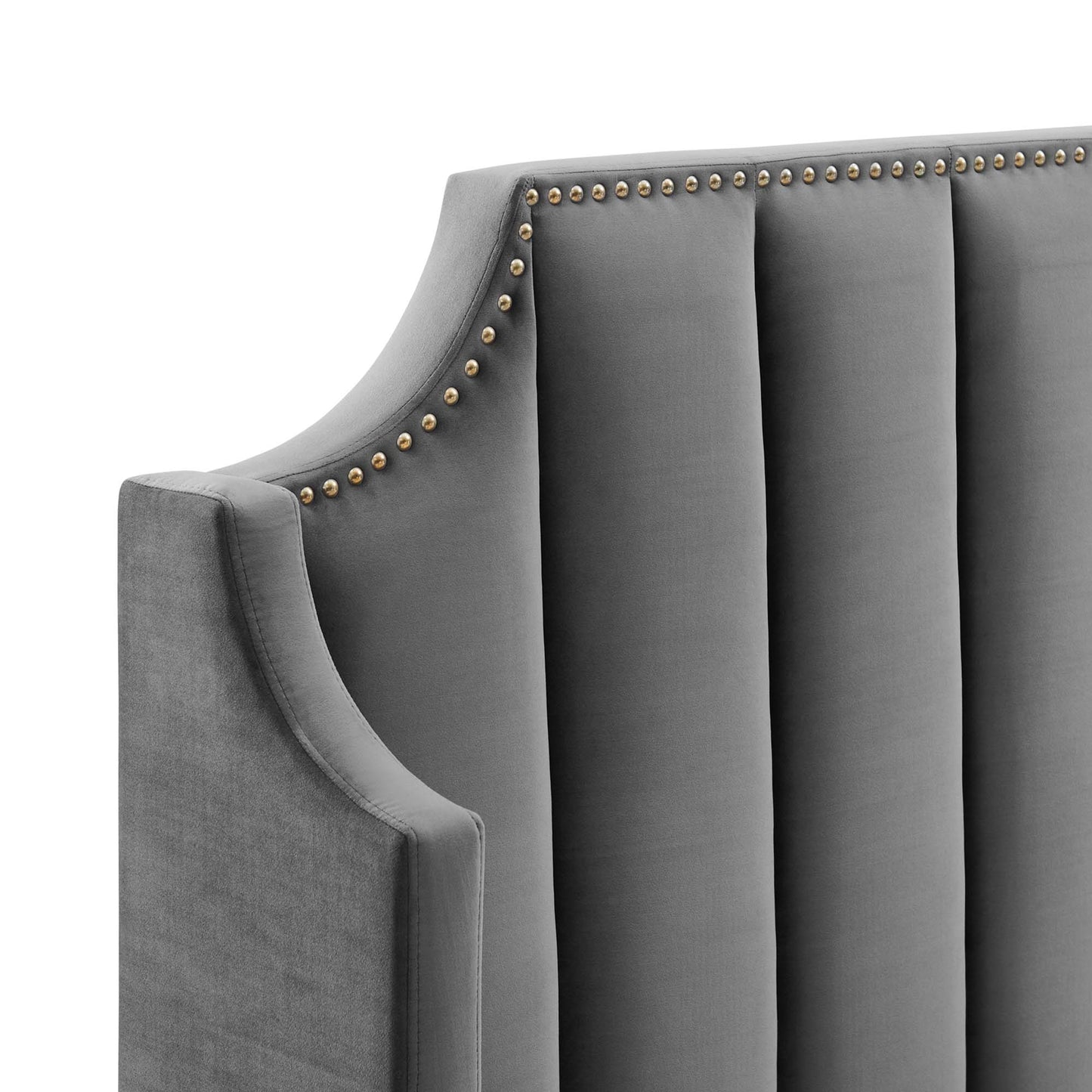 Modway Outlet Daniella Performance Velvet Queen Platform Bed by Modway  Bedroom Furniture Gray - MOD-6412-GRY