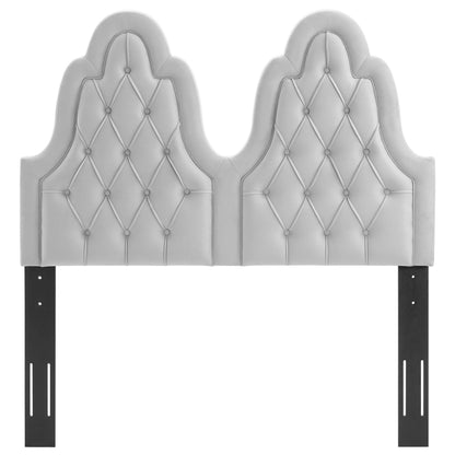 Modway Outlet Augustine Tufted Performance Velvet King/California King Headboard by Modway  Bedroom Furniture Light Gray - MOD-6415-LGR