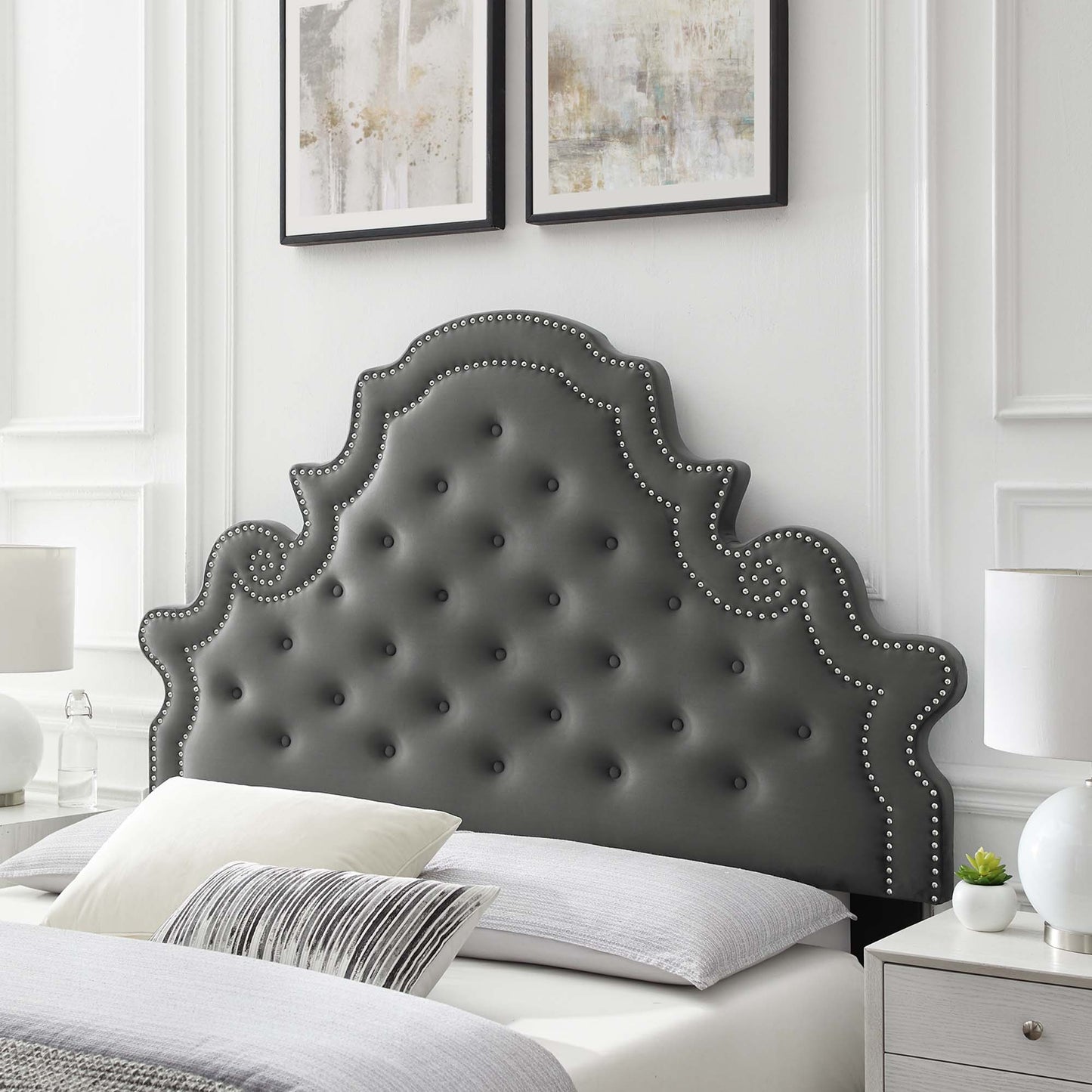 Modway Outlet Diana Tufted Performance Velvet Twin Headboard by Modway  Bedroom Furniture Charcoal - MOD-6416-CHA