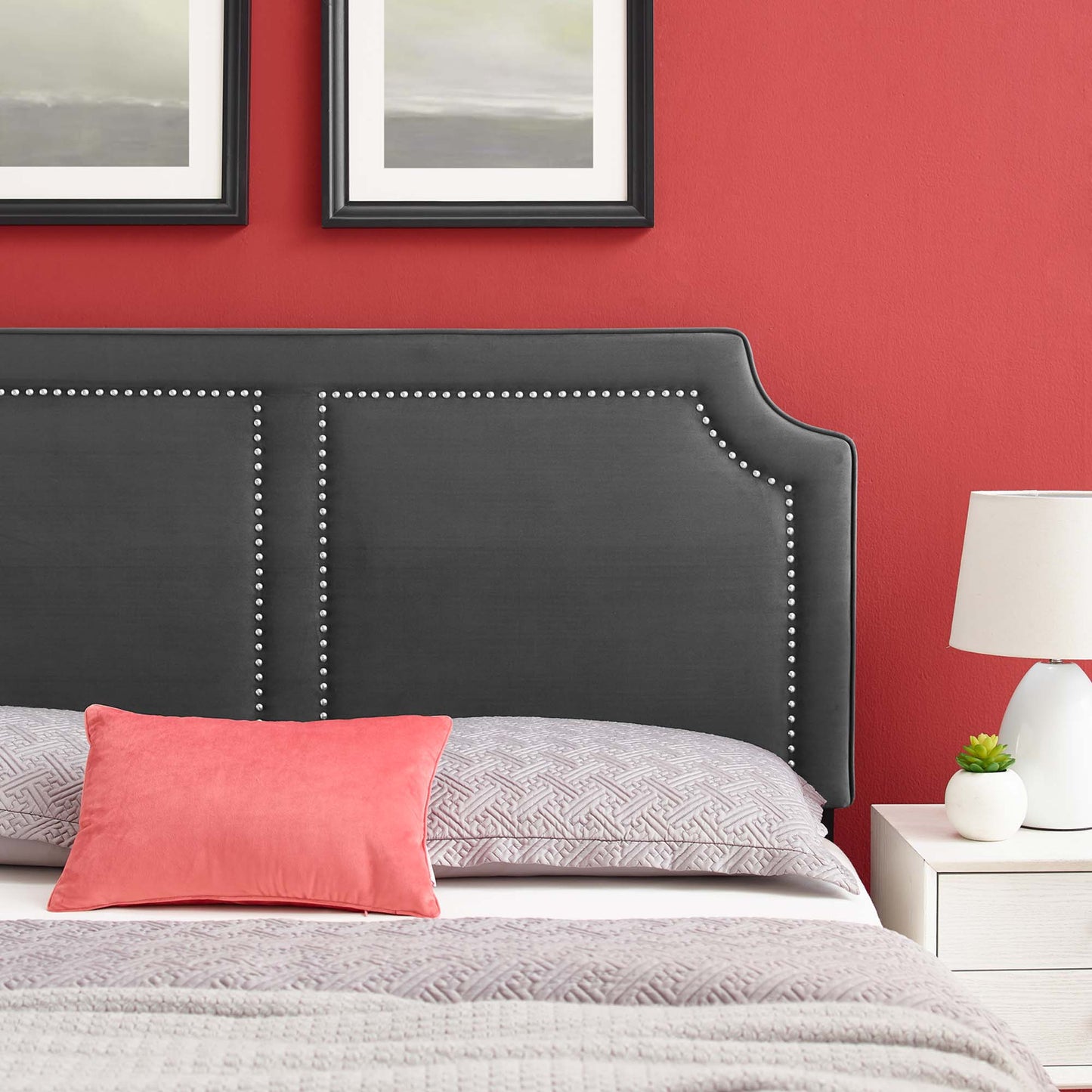 Modway Outlet Cynthia Performance Velvet Twin Headboard by Modway  Bedroom Furniture Charcoal - MOD-6565-CHA