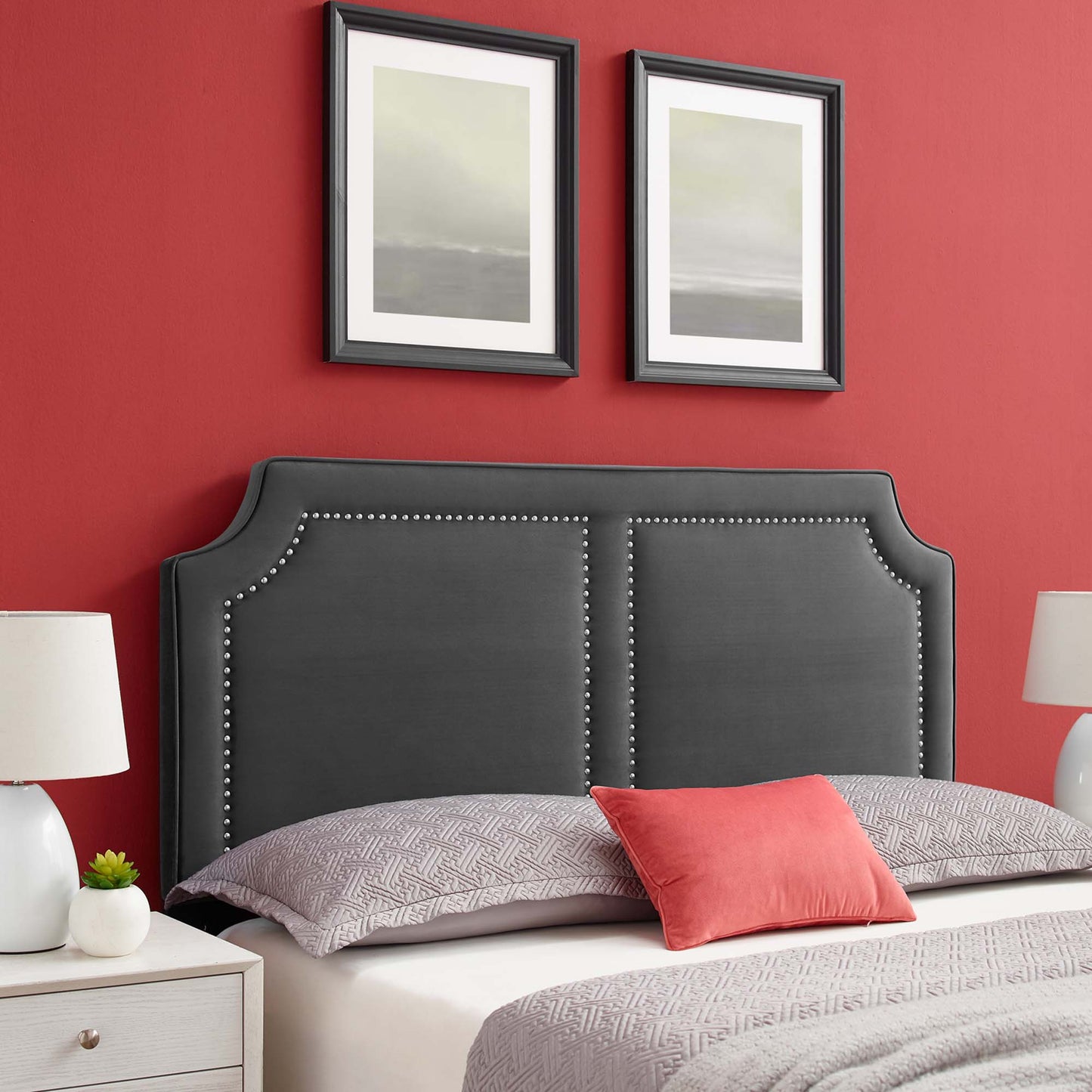 Modway Outlet Cynthia Performance Velvet Twin Headboard by Modway  Bedroom Furniture Charcoal - MOD-6565-CHA