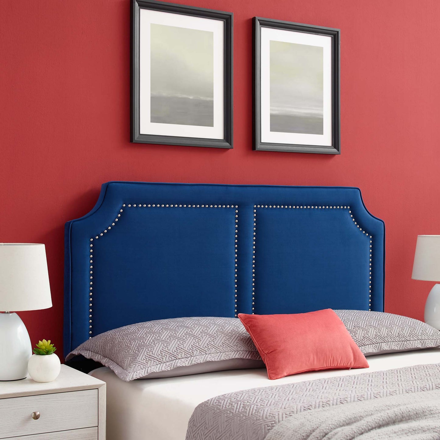 Modway Outlet Cynthia Performance Velvet King/California King Headboard by Modway  Bedroom Furniture Navy - MOD-6567-NAV