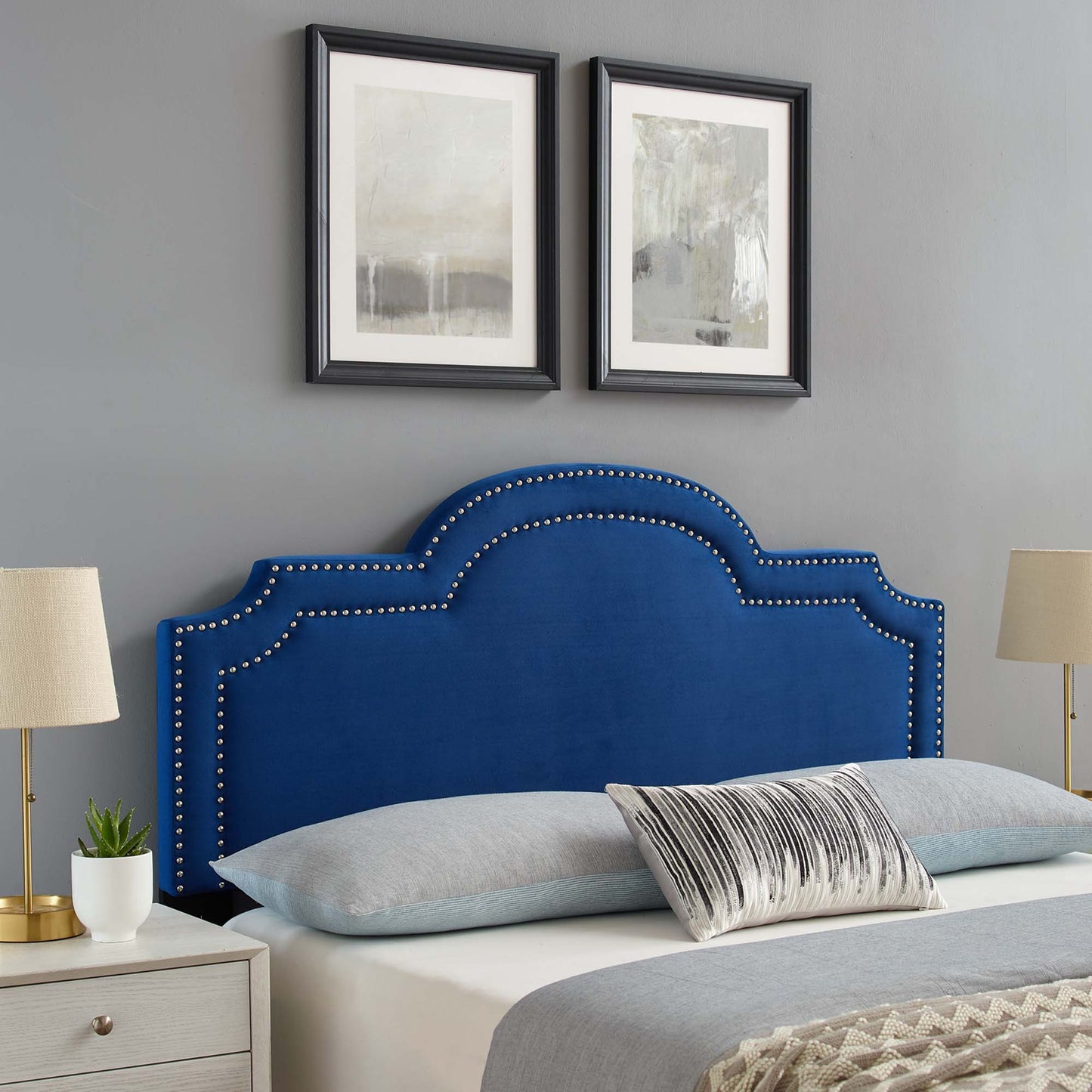 Modway Outlet Belinda Performance Velvet King/California King Headboard by Modway  Bedroom Furniture Navy - MOD-6570-NAV
