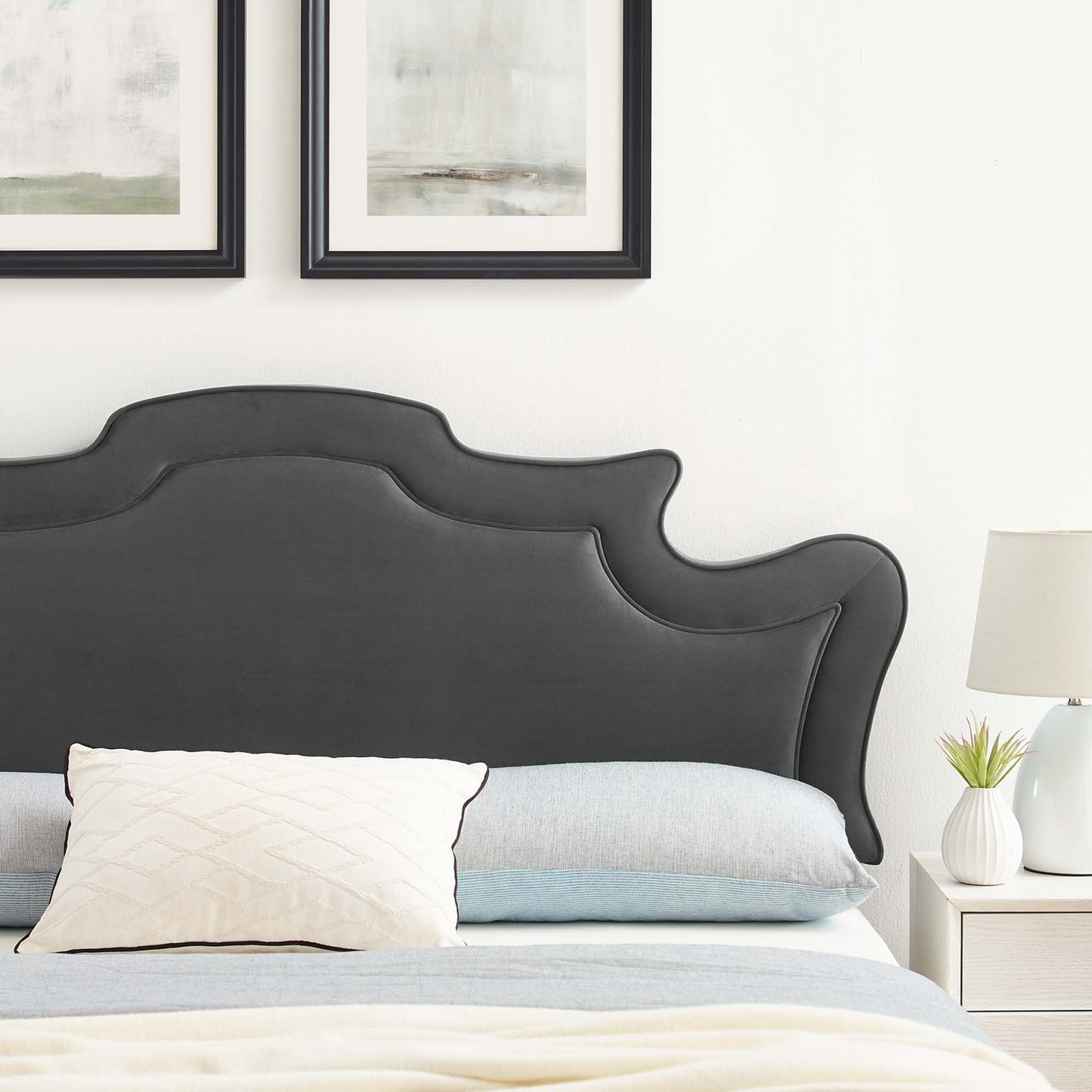 Modway Outlet Evangeline Performance Velvet Twin Headboard by Modway  Bedroom Furniture Charcoal - MOD-6571-CHA