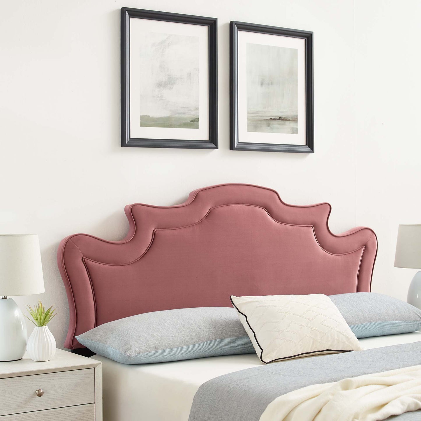 Modway Outlet Evangeline Performance Velvet King/California King Headboard by Modway  Bedroom Furniture Dusty Rose - MOD-6573-DUS